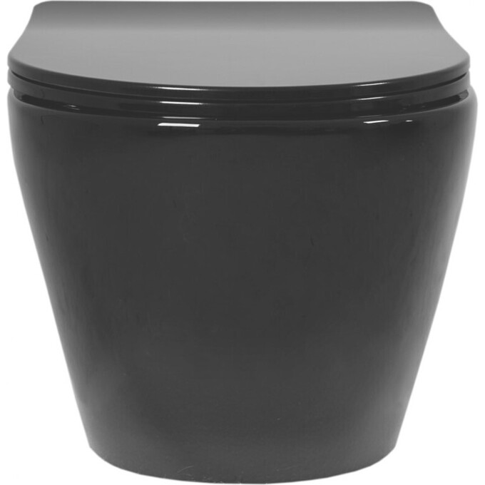 Безобідковий підвісний унітаз Rea Carlo Mini Rimless Flat REA-C8936 (з сидінням Soft-Close, чорний), Колір виробника: чорний глянець, фото , изображение 3