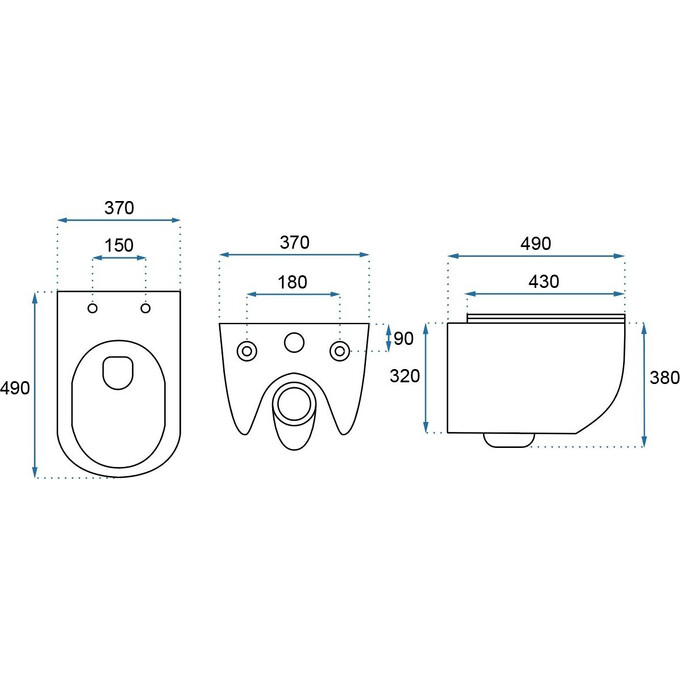 Безобідковий підвісний унітаз Rea Carlo Mini Rimless Flat REA-C8936 (з сидінням Soft-Close, чорний), Колір виробника: чорний глянець, фото , изображение 5