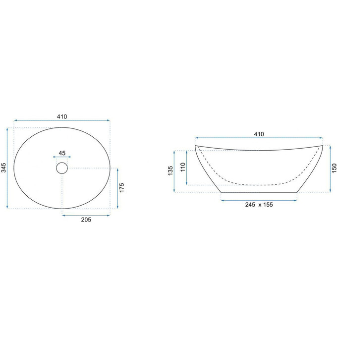 Раковина Rea Sofia Brush Gold REA-U3697 (41x34.5 см, біла/золота, чаша), Доступні розміри: 41 x 34, Колір виробника: білий глянець, золото візерунок, фото , изображение 6