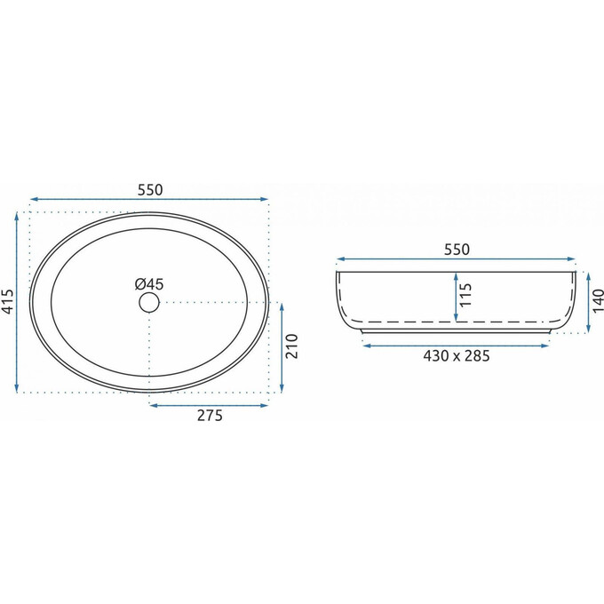 Раковина Rea Queen White REA-U1223 (55x41.5 см, чаша), Цвет производителя: белый, фото 5