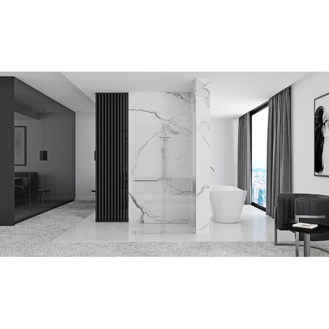 Душова стінка Rea Cortis 100 REA-K7210 (100 см, скло прозоре, профіль хром), фото , изображение 4