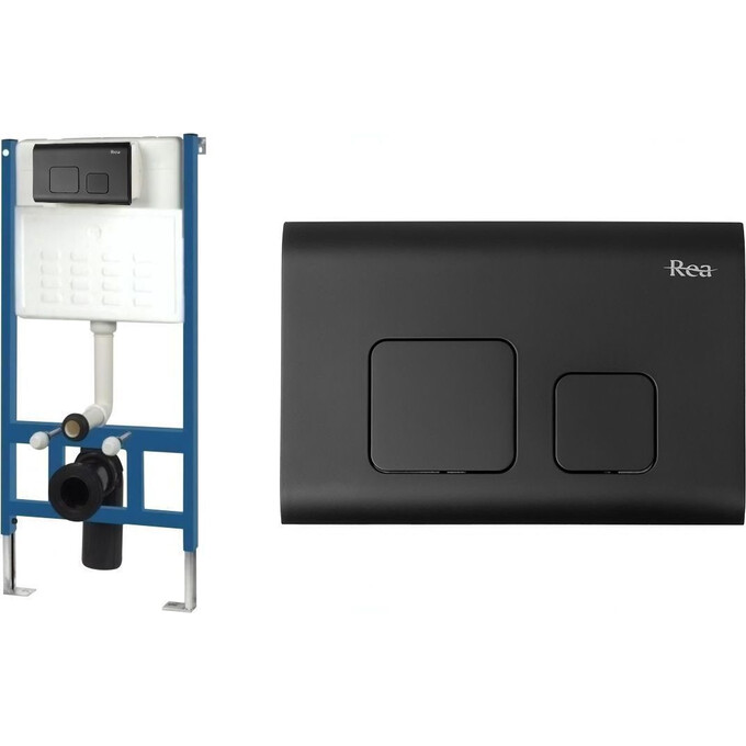 Клавіша змиву Rea F WC Black Mat REA-E9854 (чорна), фото , изображение 2