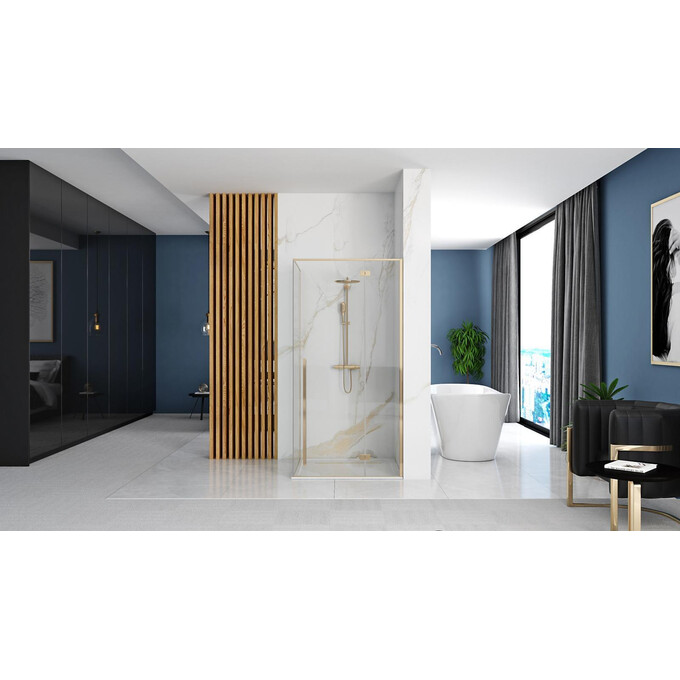 Душова кабіна Rea Fargo 90x90 Gold REA-K4903 (90x90 см, скло прозоре, профіль золотий), фото , изображение 4