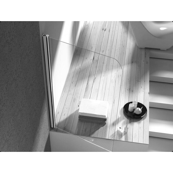 Штора на ванну Rea Topaz 70 REA-W0087 (70x140 см, прозоре скло, профіль хром), фото , изображение 2