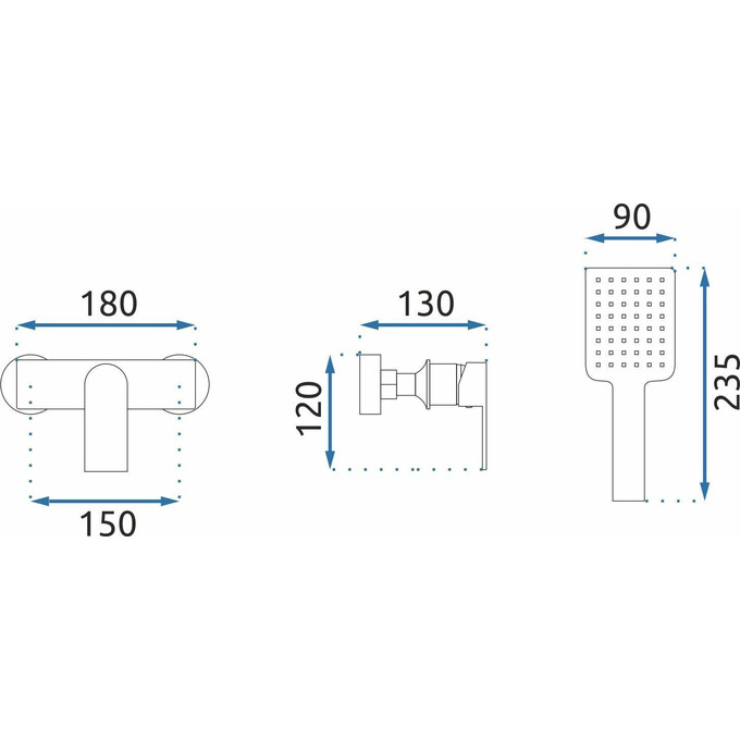 Змішувач для душу Rea Urban Gold REA-B9913 (золотий, з лійкою та шлангом), Колір виробника: золото, фото , изображение 6