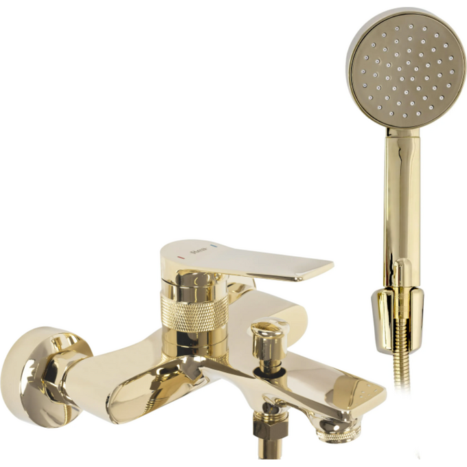 Смеситель для ванны REA VIRAL GOLD золотой настенный, фото 