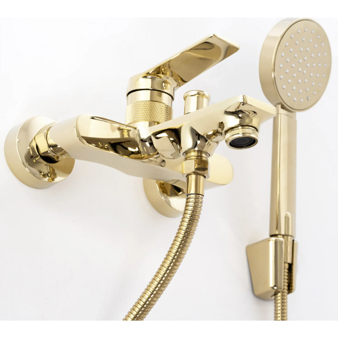 Смеситель для ванны REA VIRAL GOLD золотой настенный, фото 2