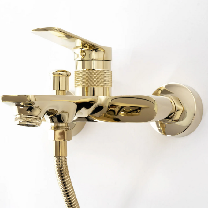 Смеситель для ванны REA VIRAL GOLD золотой настенный, фото 3