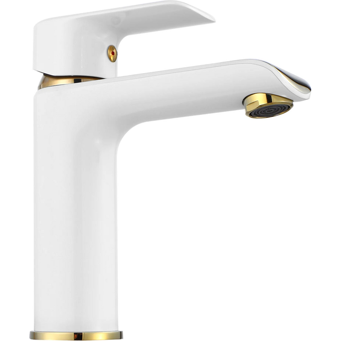 Змішувач для умивальника Rea Bloom REA-B9919 (білий/золотий), фото , изображение 3