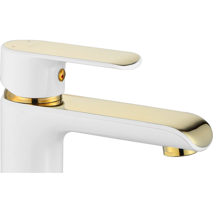 Змішувач для умивальника Rea Bloom REA-B9919 (білий/золотий), фото , изображение 5