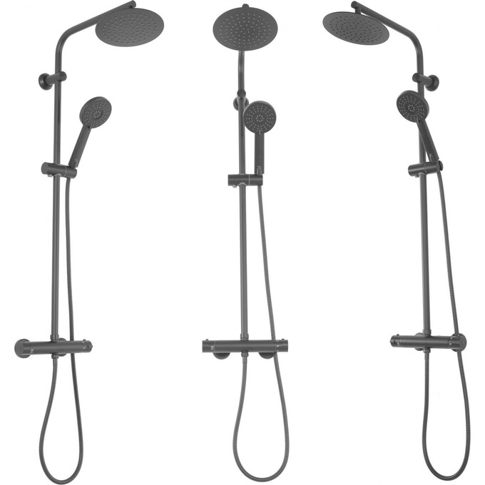 Термостатична душова система Rea Bliss Black REA-P8804 (чорна матова), фото , изображение 2