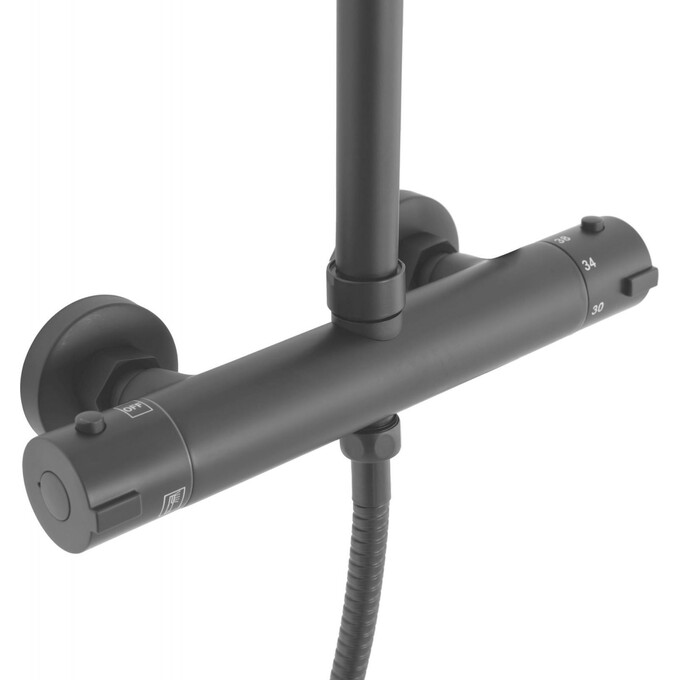 Термостатична душова система Rea Bliss Black REA-P8804 (чорна матова), фото , изображение 8