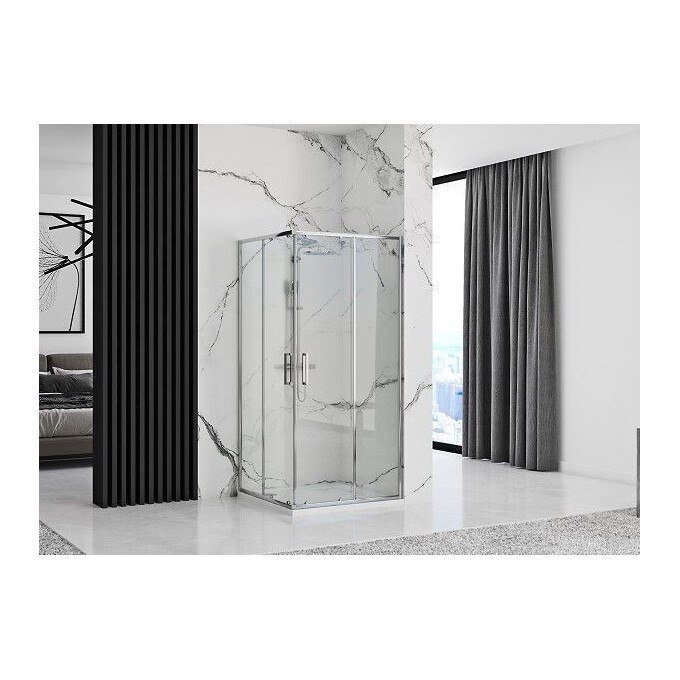 Душевая кабина Rea Punto 80x80 REA-K0863 (80x80 см, стекло прозрачное, профиль хром), Доступные размеры: 80 x 80, Цвет производителя: хром, фото 2