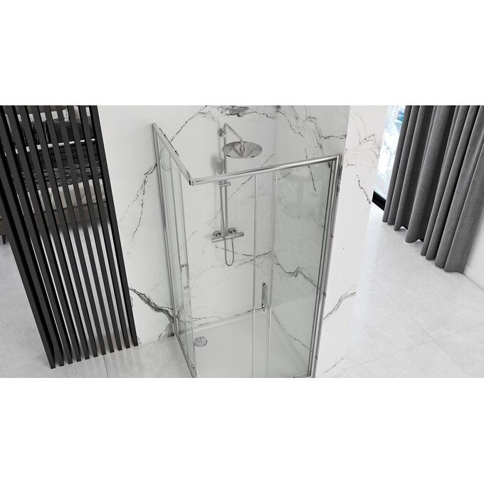 Душевая кабина Rea Punto 80x80 REA-K0863 (80x80 см, стекло прозрачное, профиль хром), Доступные размеры: 80 x 80, Цвет производителя: хром, фото 3