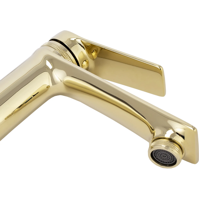 Змішувач для умивальника Rea Viral Gold Low REA-B2022 (золотий), фото , изображение 5