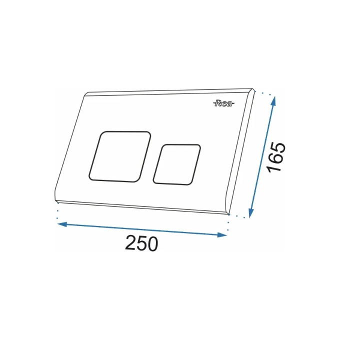 Клавіша змиву Rea H Black Mat REA-E0111 (чорна матова), фото , изображение 3