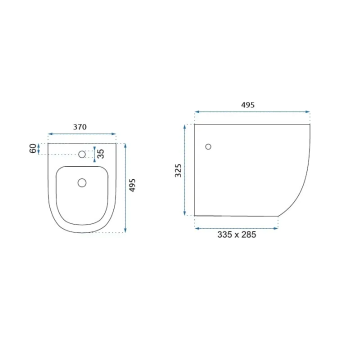 Біде підвісне Rea Carlo Mini Black Matt REA-C9901 (чорне матове), Колір виробника: чорний матовий, фото , изображение 3