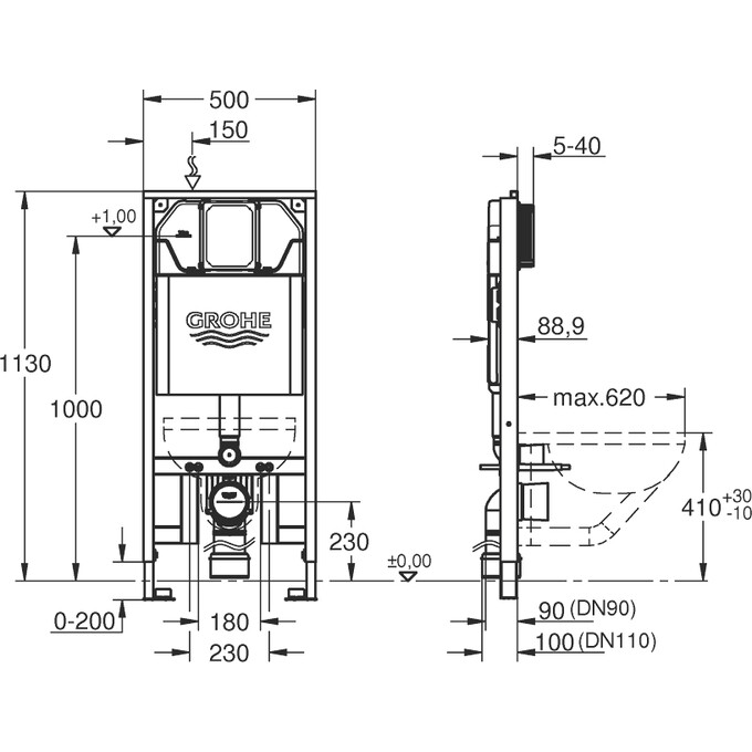 Инсталляция для унитаза Grohe Rapid SL SLIM 39687000, фото 6