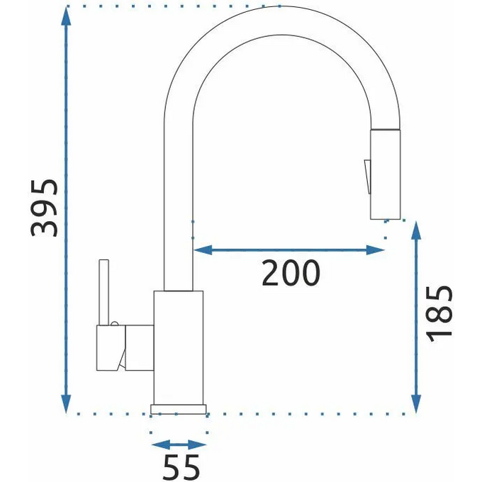 Змішувач для кухні Rea Fresh Brush Steel REA-B9146 (сталь, з висувною лійкою), фото , изображение 9