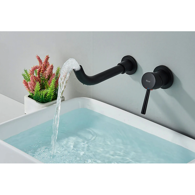 Змішувач прихованого монтажу Rea Lungo Long Black Matt REA-B0371 (чорний матовий, довгий, внутрішня частина в комплекті), Колір виробника: чорний матовий, фото , изображение 4