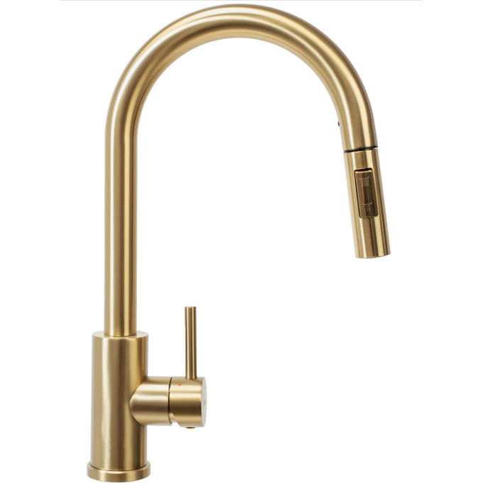 Змішувач для кухні Rea Fresh Brush Gold REA-B9148 (золотий, з висувною лійкою), фото , изображение 4