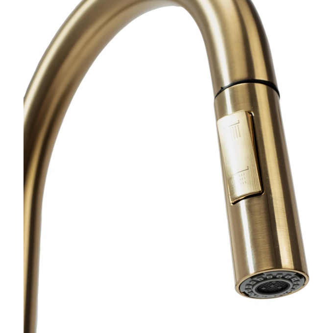 Змішувач для кухні Rea Fresh Brush Gold REA-B9148 (золотий, з висувною лійкою), фото , изображение 8