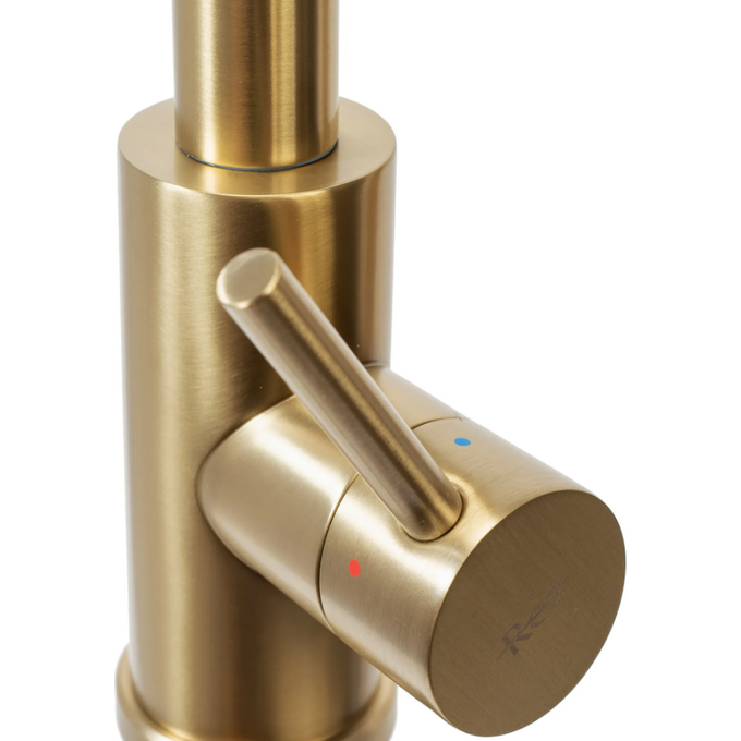 Змішувач для кухні Rea Fresh Brush Gold REA-B9148 (золотий, з висувною лійкою), фото , изображение 9