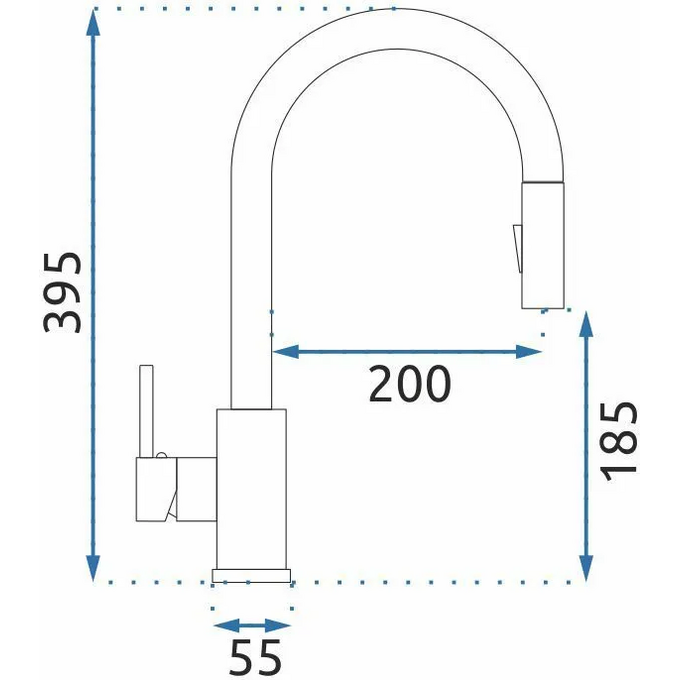 Змішувач для кухні Rea Fresh Brush Gold REA-B9148 (золотий, з висувною лійкою), фото , изображение 11