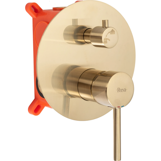 Душова система прихованого монтажу Rea Lungo Gold Matt+Box REA-P4160 (золота матова), Колір виробника: матове золото, фото , изображение 2