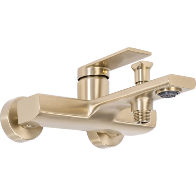Змішувач для ванни Rea Verso REA-B6565 (золотий матовий, з лійкою та шлангом), фото , изображение 5