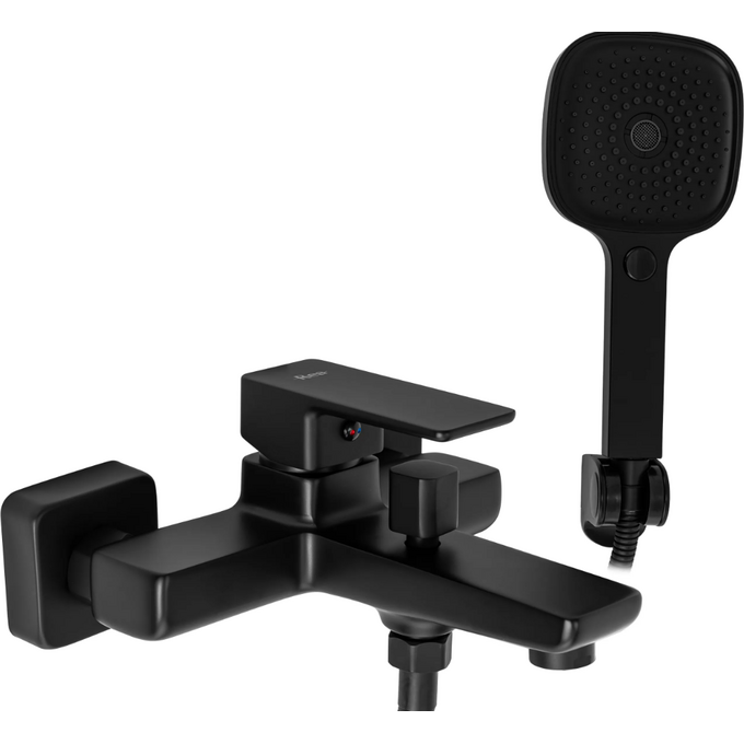 Змішувач для ванни Rea Orix REA-B5133 (чорний, з лійкою та шлангом), фото 