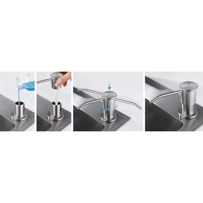 Кухонна мийка зі змішувачем Rea Nils Black ZLE-00100 (62x44 см, чорна, з дозатором та сифоном), Колір виробника: чорний, фото , изображение 11