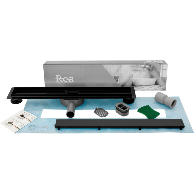 Трап для душу Rea Neo Pro Black REA-G0999 (500 мм, чорний матовий), фото , изображение 2