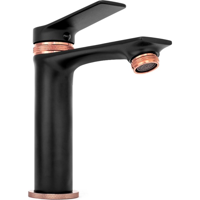 Змішувач для умивальника Rea Viral Black Rose Gold Low REA-B2025 (чорний/рожеве золото), фото , изображение 5