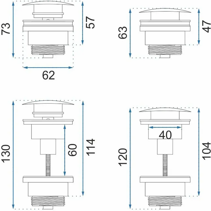 Донный клапан Rea REA-A6000 (никель), Цвет производителя: никель, фото 3