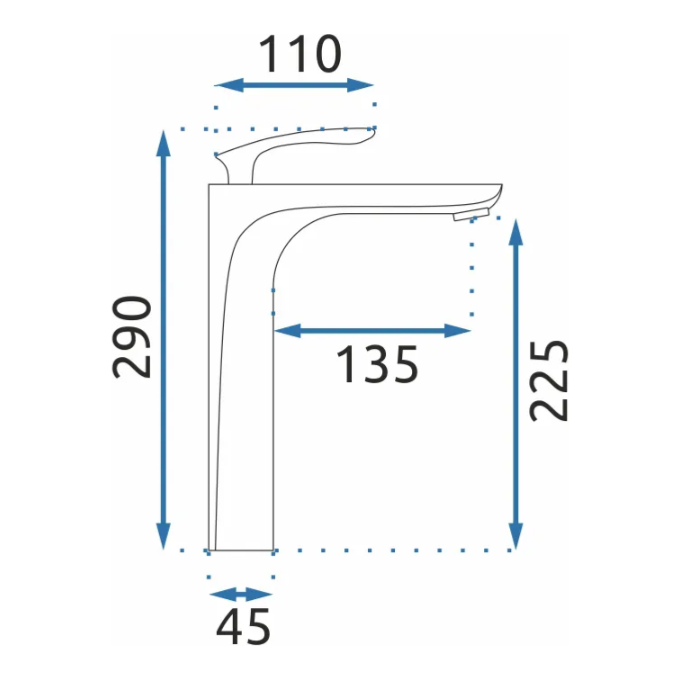 Високий змішувач для умивальника Rea Orbit REA-B2055 (чорний матовий/золотий), фото , изображение 5