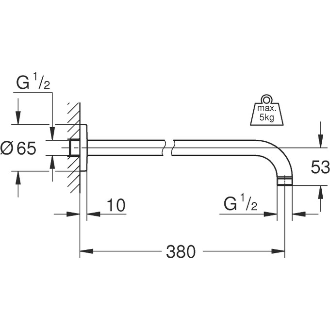 Кронштейн душевой Grohe Rainshower 28361000, фото 2