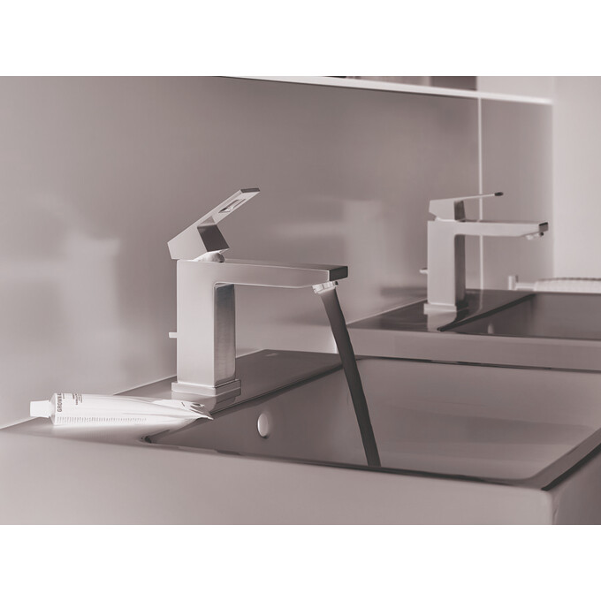 Змішувач для раковини Grohe Eurocube M-Size 23445DC0 (з донним клапаном, дамаська сталь), фото , изображение 2