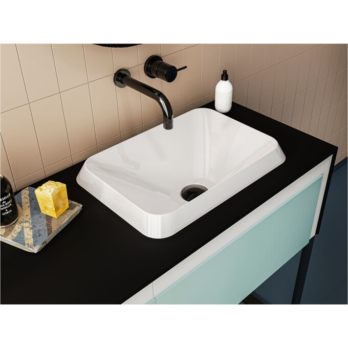 Miraggio Albena 0000155 Умивальник прямокутний врізний 44x31 см, білий глянець, Доступні розміри: 44 x 31, Технологія виробництва: Miramarble, Колір виробника: білий глянець, фото , изображение 2