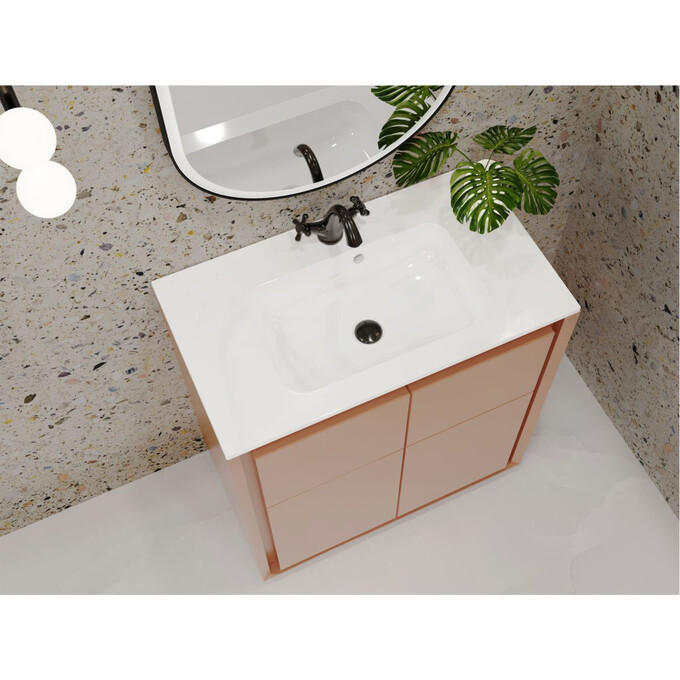 Miraggio Della 0000180 Умывальник врезной прямоугольный 80x45 см, белый глянец, Доступные размеры: 80 x 45, Технология производства: Miramarble, Цвет производителя: белый глянец, фото 2