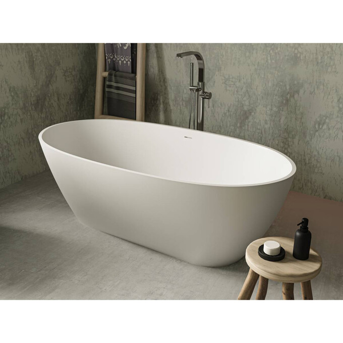 Miraggio Estella 0000267 Ванна окремо овальна 167x83 см, білий глянець, Технологія виробництва: Miramarble, Колір виробника: білий глянець, фото , изображение 2