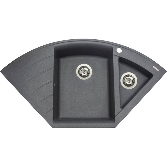 Miraggio Europe 0000014 Мийка для кухні врізна кутова 110x57 см, сірий, Колір виробника: сірий, фото 