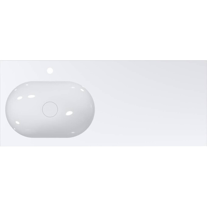 Умивальник-стільниця Miraggio New York L Miramarble 0000220 (119.9x49.9 см, з крилом), Доступні розміри: 120 x 50 L, Технологія виробництва: Miramarble, Колір виробника: білий глянець, фото , изображение 5