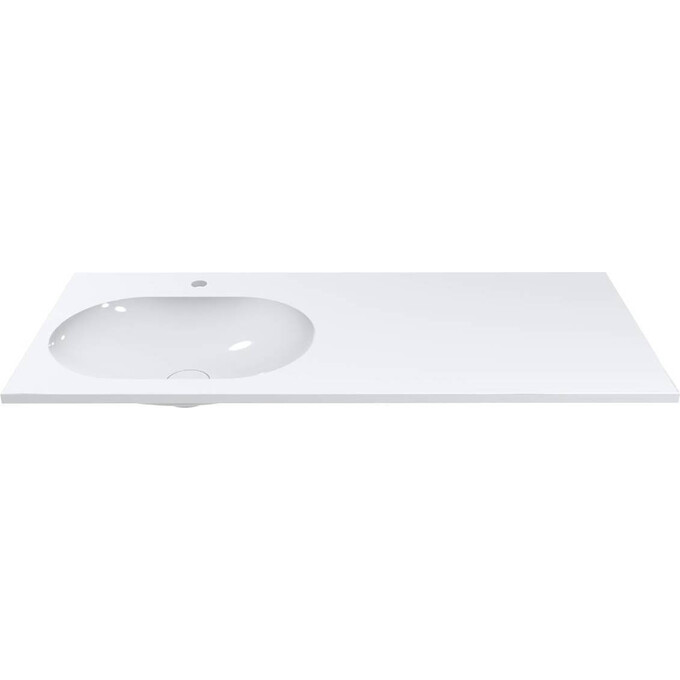 Умивальник-стільниця Miraggio New York L Miramarble 0000220 (119.9x49.9 см, з крилом), Доступні розміри: 120 x 50 L, Технологія виробництва: Miramarble, Колір виробника: білий глянець, фото , изображение 6