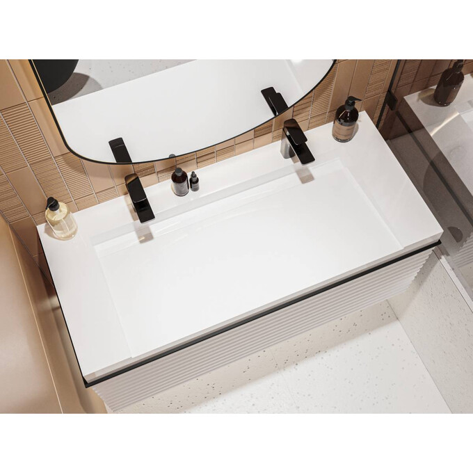 Miraggio Olmos 0000224 Умивальник прямокутний 120x52 см, білий глянець, Доступні розміри: 120 x 53, Технологія виробництва: Miramarble, Колір виробника: білий глянець, фото , изображение 2