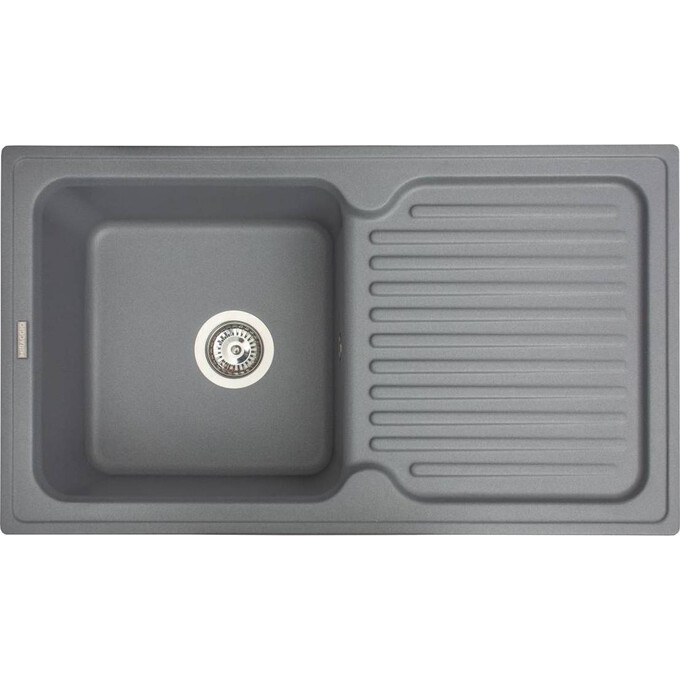 Miraggio Orlean 0000034 Мийка для кухні прямокутна врізна 86x49 см, сірий, Технологія виробництва: Mirastone, Колір виробника: сірий, фото 