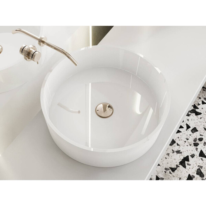 Miraggio Sofia 0000242 Умивальник накладний круглий 47x47 см, білий глянець, Технологія виробництва: Miramarble, Колір виробника: білий глянець, фото , изображение 2