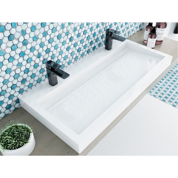 Miraggio Agness 0000149 Умивальник прямокутний накладний 99x47 см, білий глянець, Доступні розміри: 100 x 48, Технологія виробництва: Miramarble, Колір виробника: білий глянець, фото , изображение 2