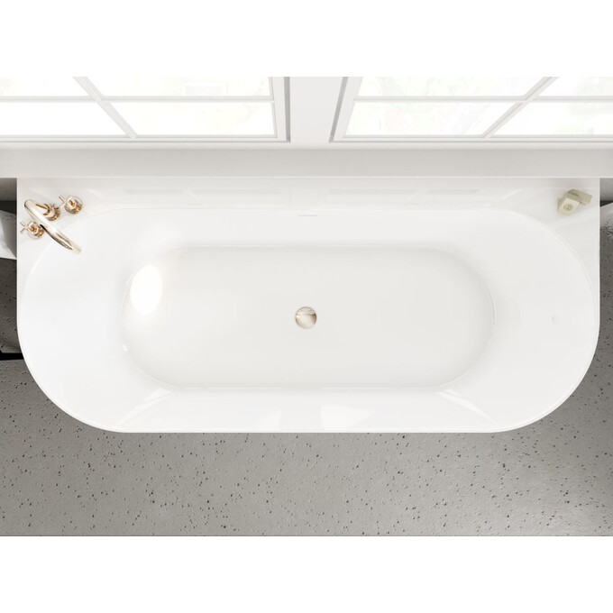 Мармурова ванна Miraggio Bali Miramarble 0000262 (170x75 см, пристінна), Технологія виробництва: Miramarble, Колір виробника: білий глянець, фото , изображение 4