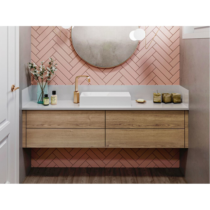 Умивальник Miraggio Copper 500 Miramarble 0001052 (50x22 см, з крилом), Доступні розміри: 50 x 22, Технологія виробництва: Miramarble, Колір виробника: білий глянець, фото , изображение 3